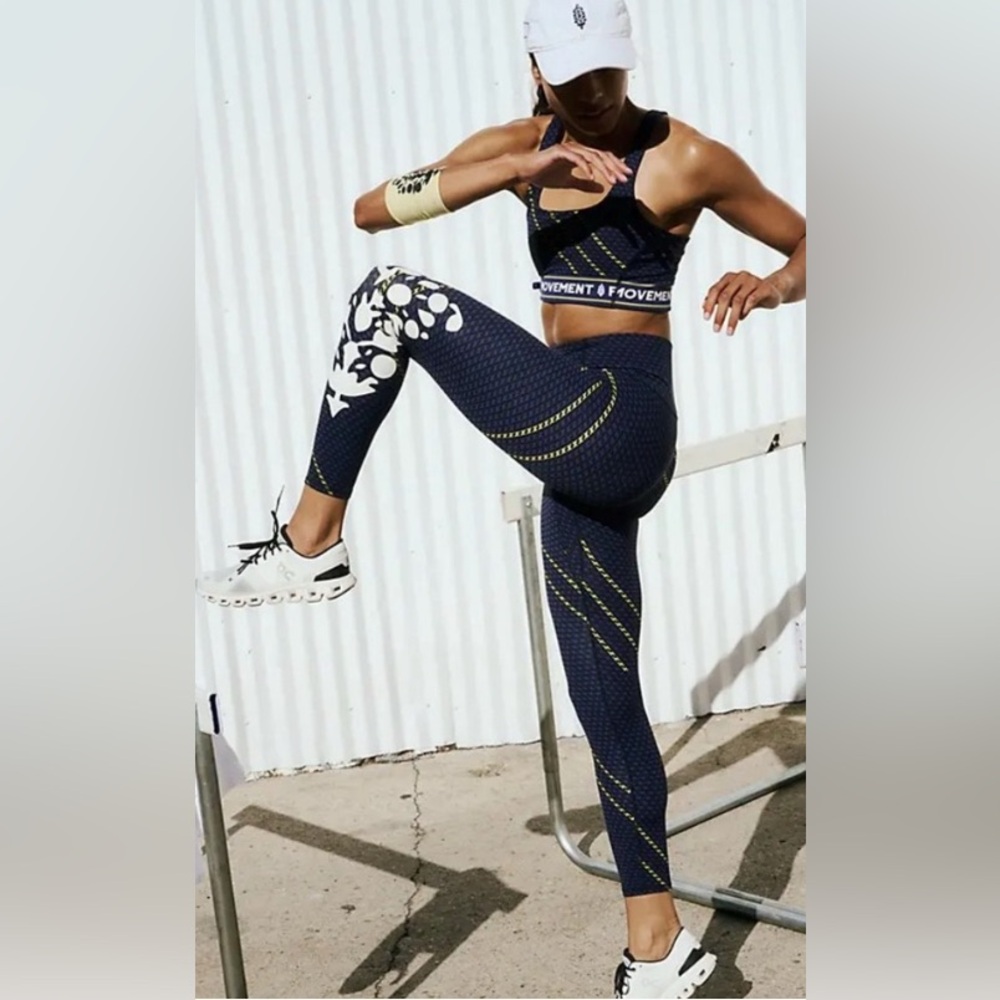 Free People FP Movement Never Better Logo Leggings - black combo NWT